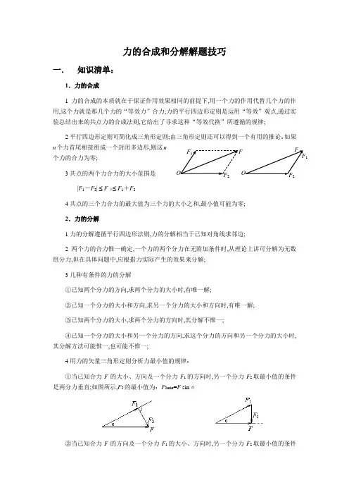 力的合成和分解解题技巧