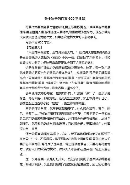 关于写景的作文600字5篇
