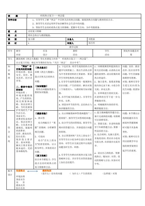 中考专题复习--两会篇