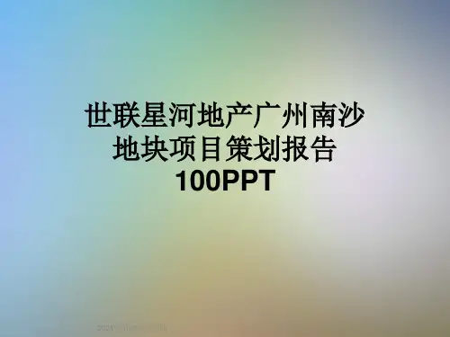 世联星河地产广州南沙地块项目策划报告100PPT