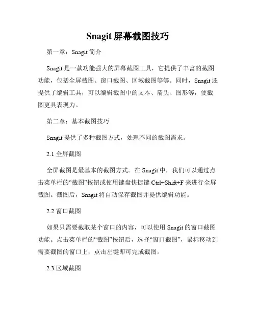 Snagit屏幕截图技巧