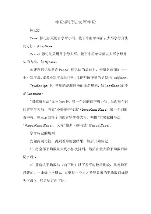 字母标记法大写字母
