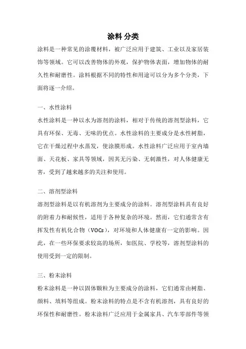 涂料 分类