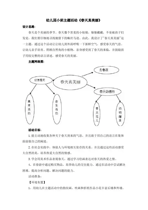 幼儿园小班主题活动《春天真美丽》