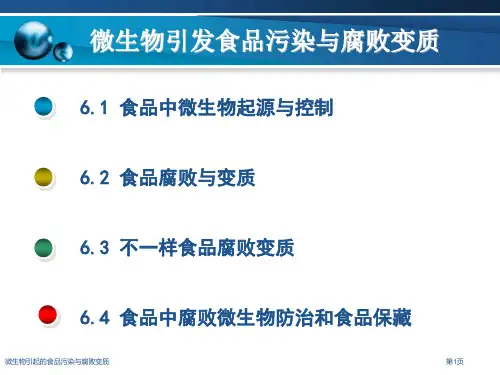 微生物引起的食品污染与腐败变质
