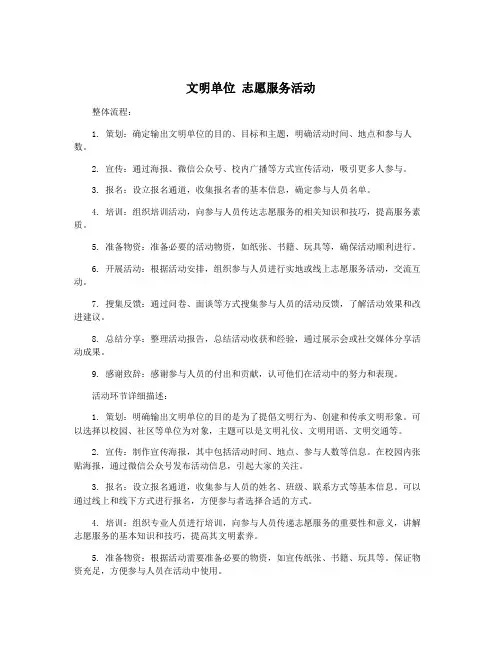 文明单位 志愿服务活动