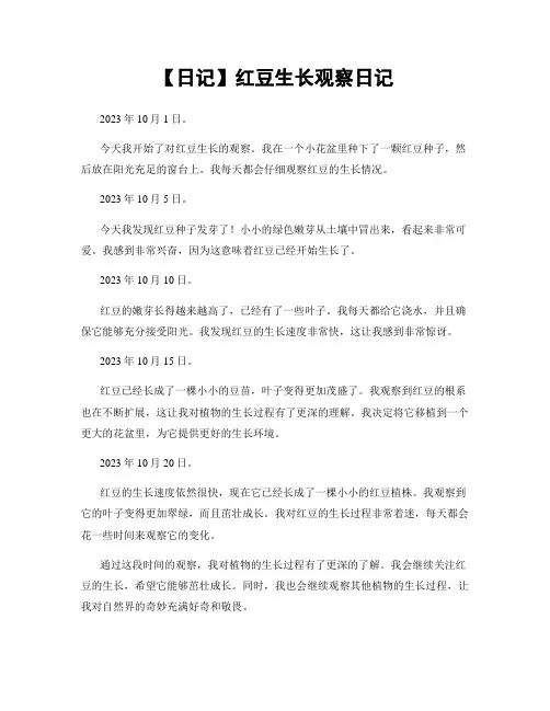 【日记】红豆生长观察日记