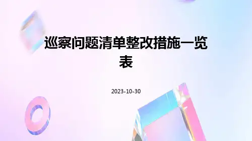 巡察问题清单整改措施一览表
