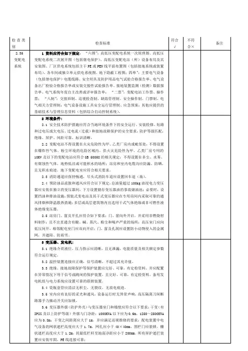 电气检查标准依据标准化