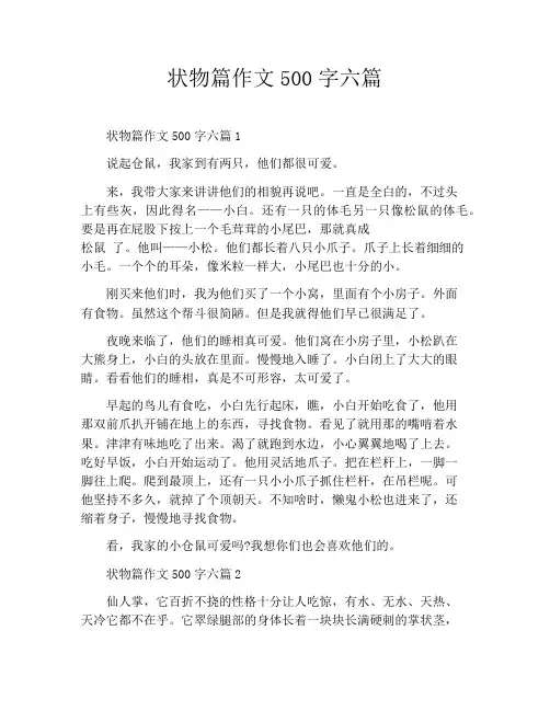 状物篇作文500字六篇