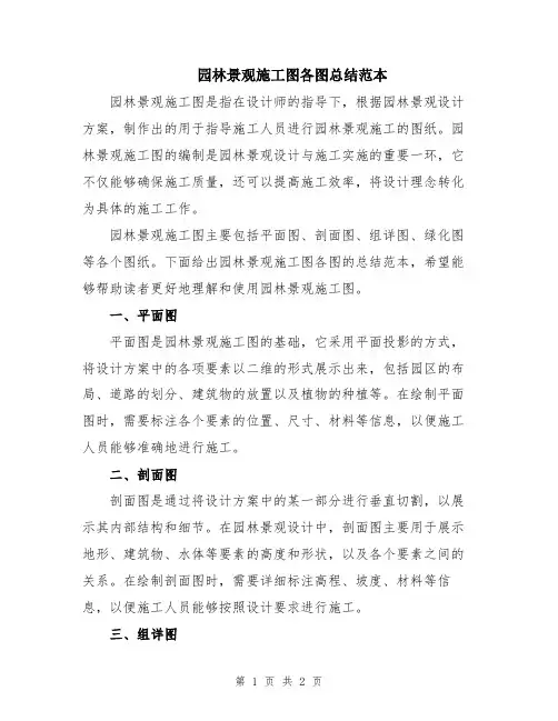 园林景观施工图各图总结范本
