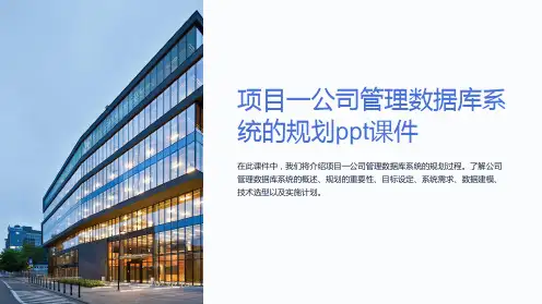 项目一公司管理数据库系统的规划课件