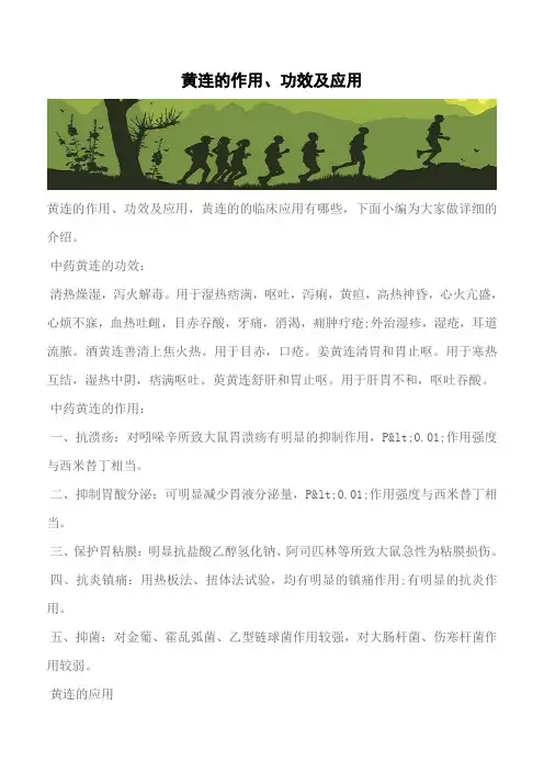 【推荐】黄连的作用、功效及应用