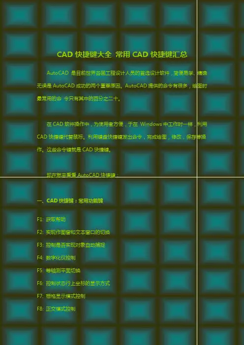 CAD快捷键大全(免费下载)