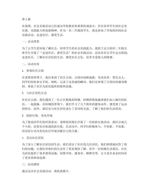 二年级我的社会实践活动(3篇)