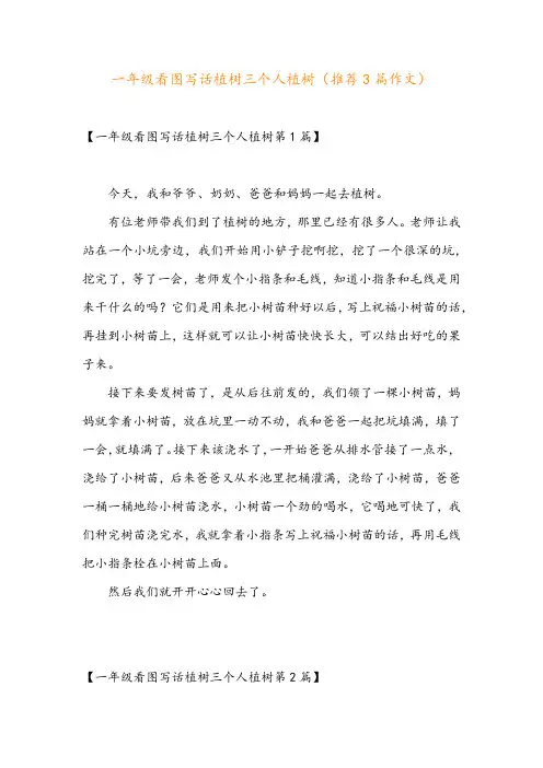 一年级看图写话植树三个人植树(推荐3篇作文)