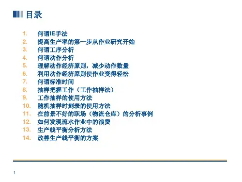 TPS5丰田生产方式改善的原点IE手法ppt课件