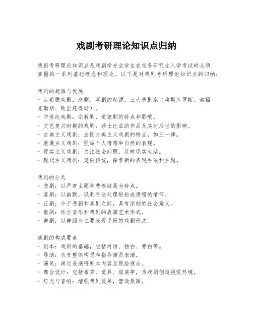 戏剧考研理论知识点归纳