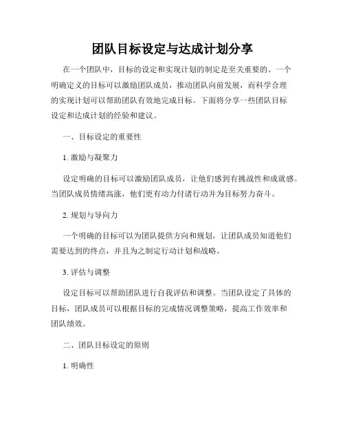 团队目标设定与达成计划分享