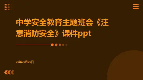 中学安全教育主题班会《注意消防安全》课件ppt