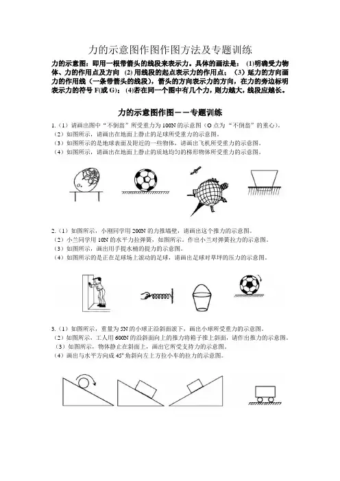 力的示意图作图作图方法及专题训练