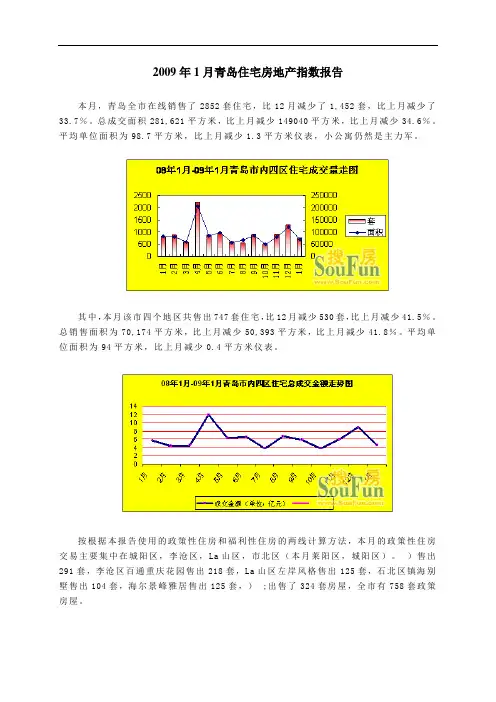 2009年1月青岛市住宅地产指数报告