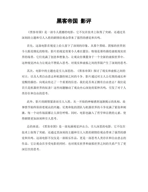黑客帝国 影评