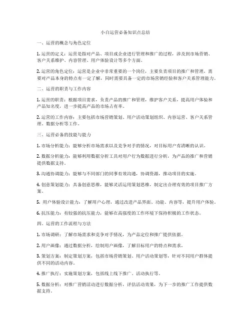 小白运营必备知识点总结