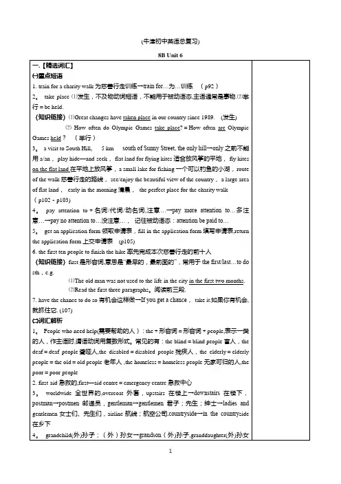 8B-Unit6知识点语法汇总