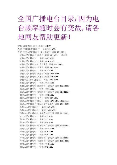 全国广播电台目录