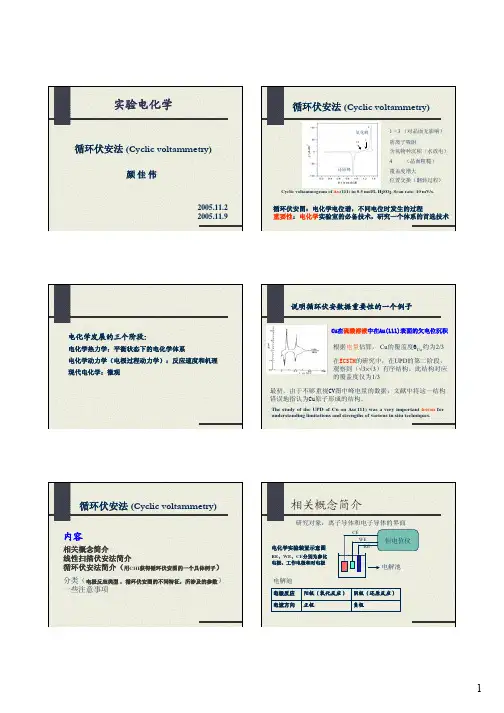 循环伏安法_厦大《实验电化学》课件