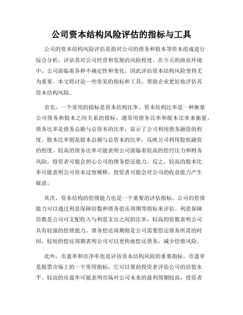 公司资本结构风险评估的指标与工具