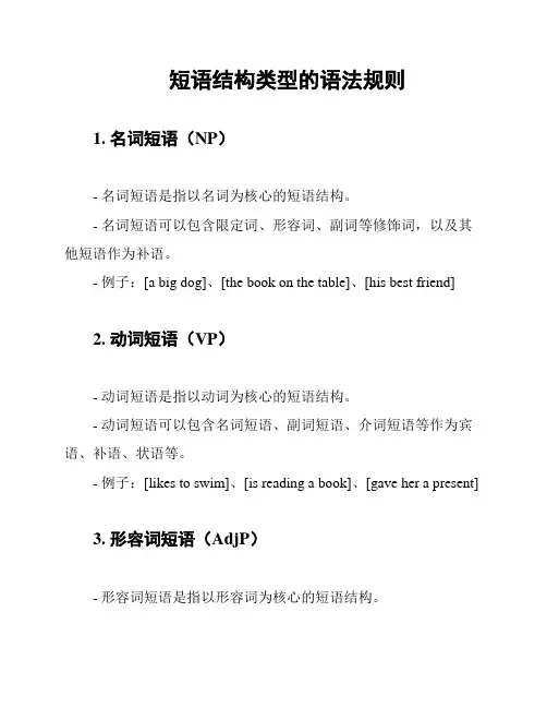 短语结构类型的语法规则