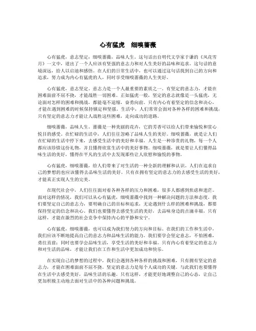 心有猛虎  细嗅蔷薇