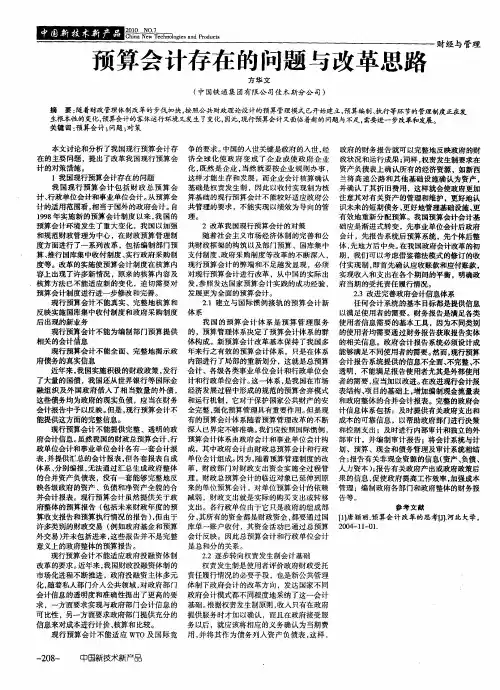 预算会计存在的问题与改革思路