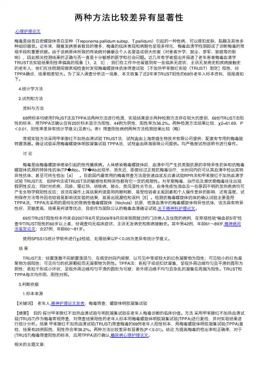 两种方法比较差异有显著性