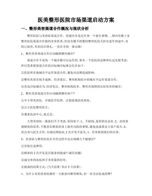 医美整形医院市场渠道执行方案