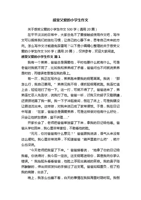 感受父爱的小学生作文