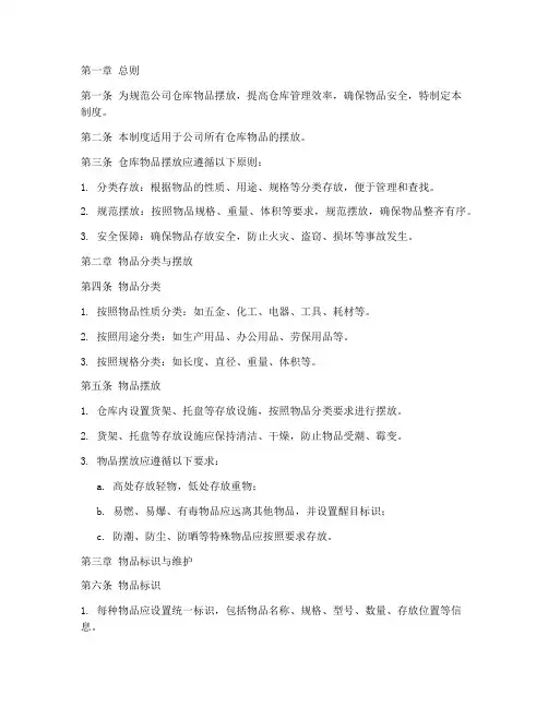 仓库摆放位置管理制度及流程
