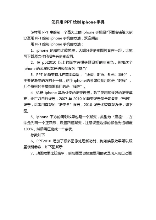 怎样用PPT绘制iphone手机