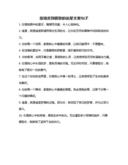 意境美到极致的追星文案句子