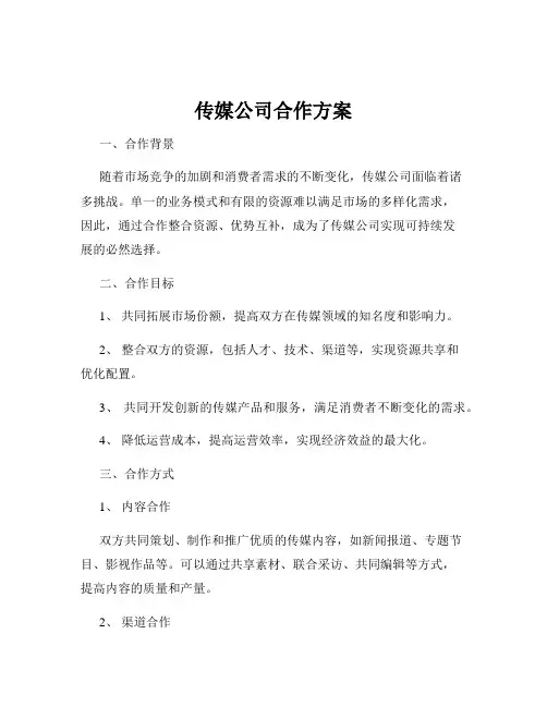 传媒公司合作方案