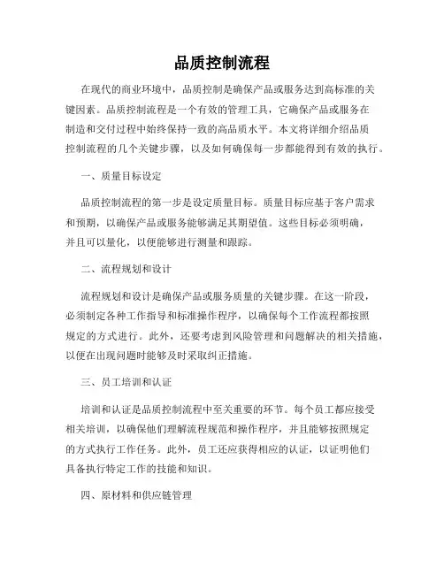 品质控制流程