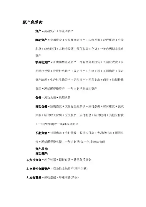 2022年会计从业考试常用公式