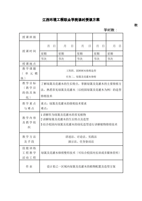 风景园林设计专业《4.2 项目四 修剪造型 任务二、绿篱及花灌木修剪4》