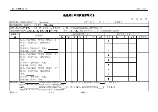 职业卫生检测记录055温湿度计期间核查原始记录