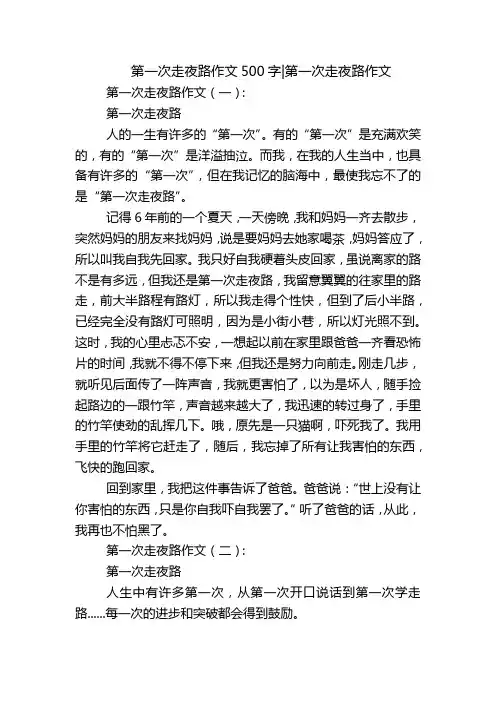 第一次走夜路作文500字-第一次走夜路作文