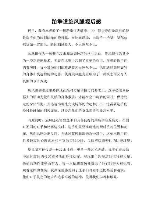 跆拳道旋风腿观后感