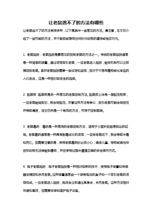 让老鼠逃不了的方法有哪些