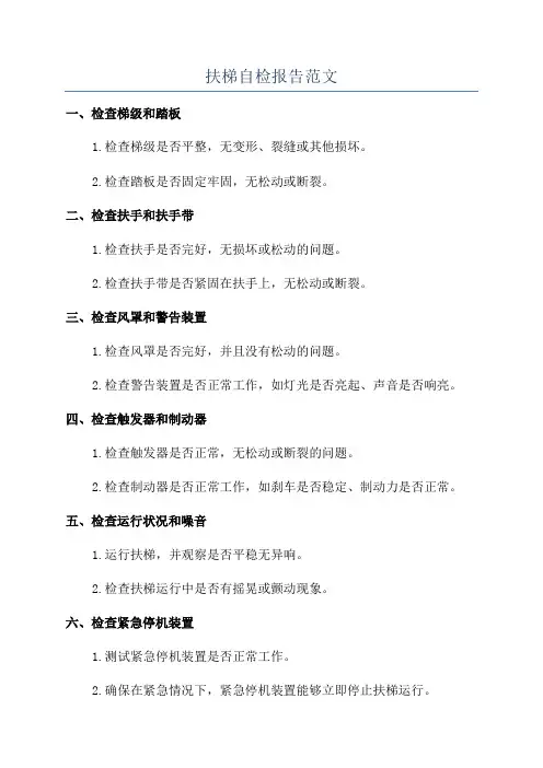 扶梯自检报告范文